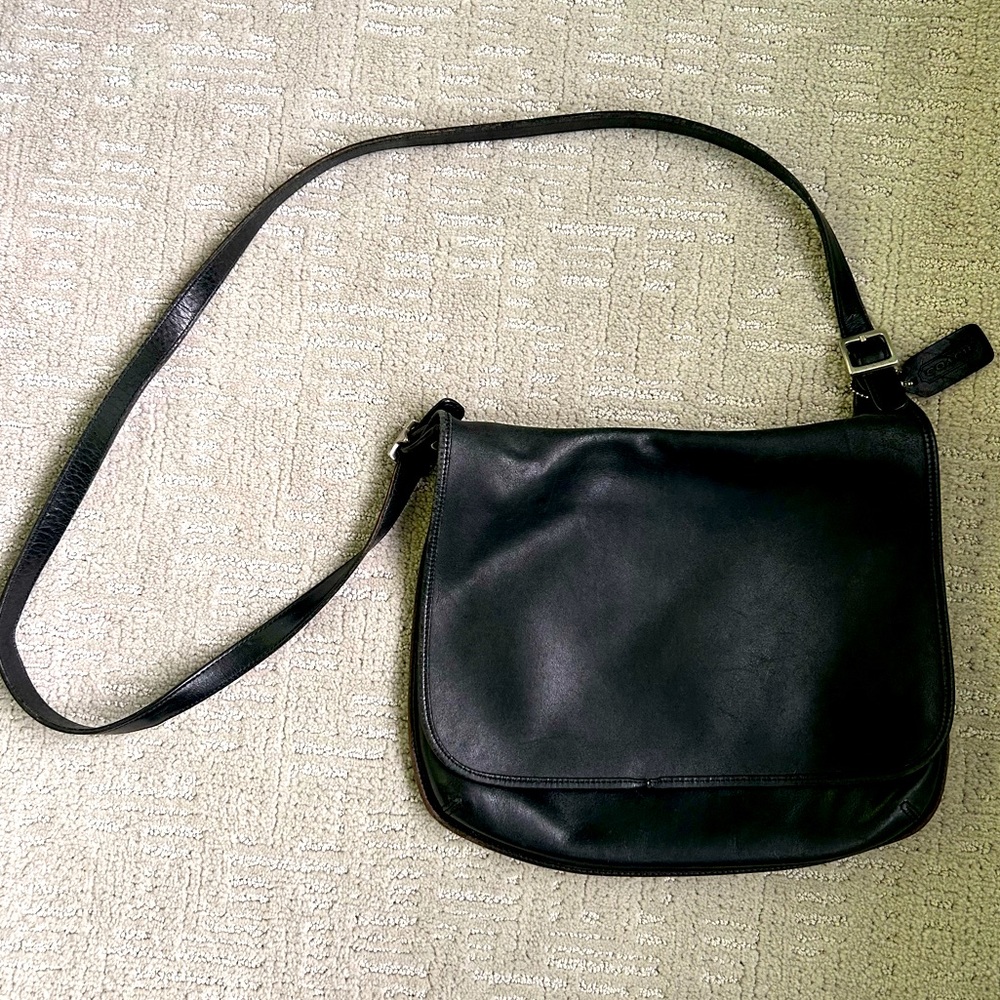 Coach flat saddle bag